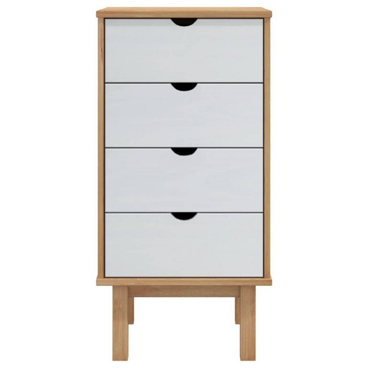 VIDAXL Commode OTTA marron et blanc 45x39x90 cm bois de pin massif