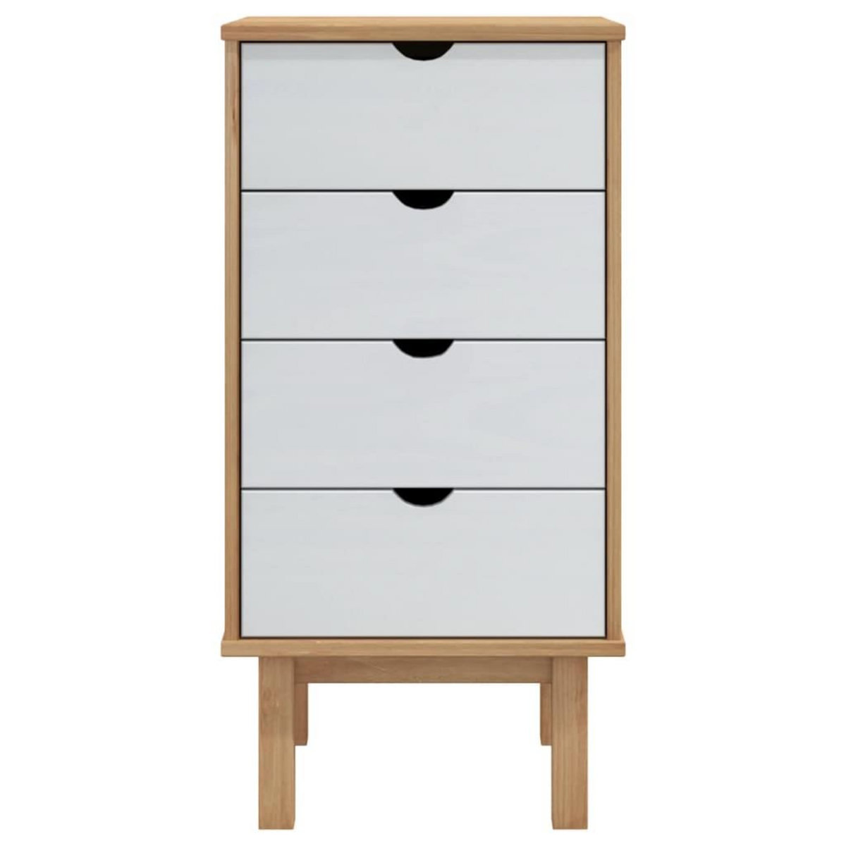 VIDAXL Commode OTTA marron et blanc 45x39x90 cm bois de pin massif