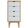 Voir la diapositive 3 : VIDAXL Commode OTTA marron et blanc 45x39x90 cm bois de pin massif