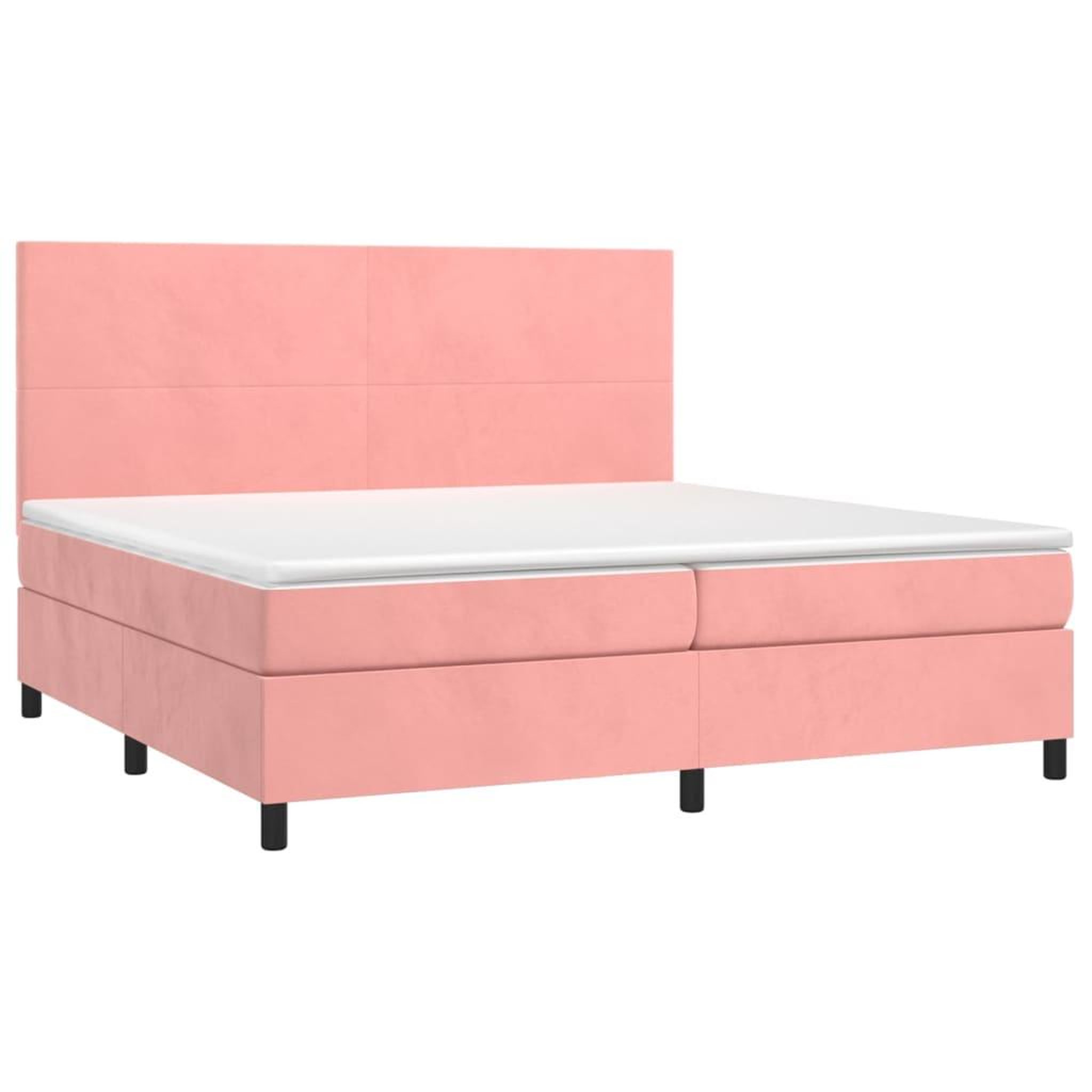 Voir la diapositive 3 : VIDAXL Sommier a lattes de lit avec matelas Rose 200x200 cm Velours