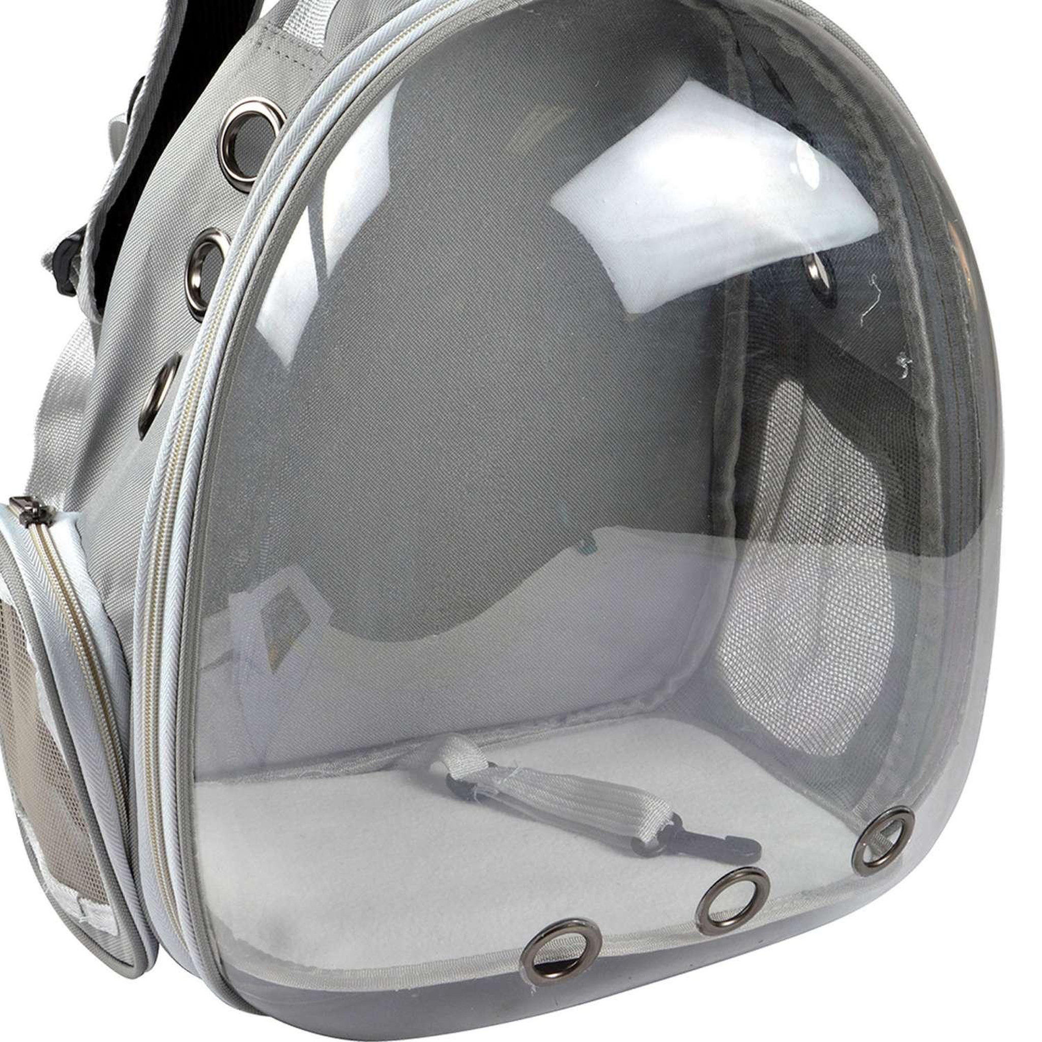 Voir la diapositive 2 : LOVE STORY Sac à dos de transport avec bulle pour chat et chien - gris