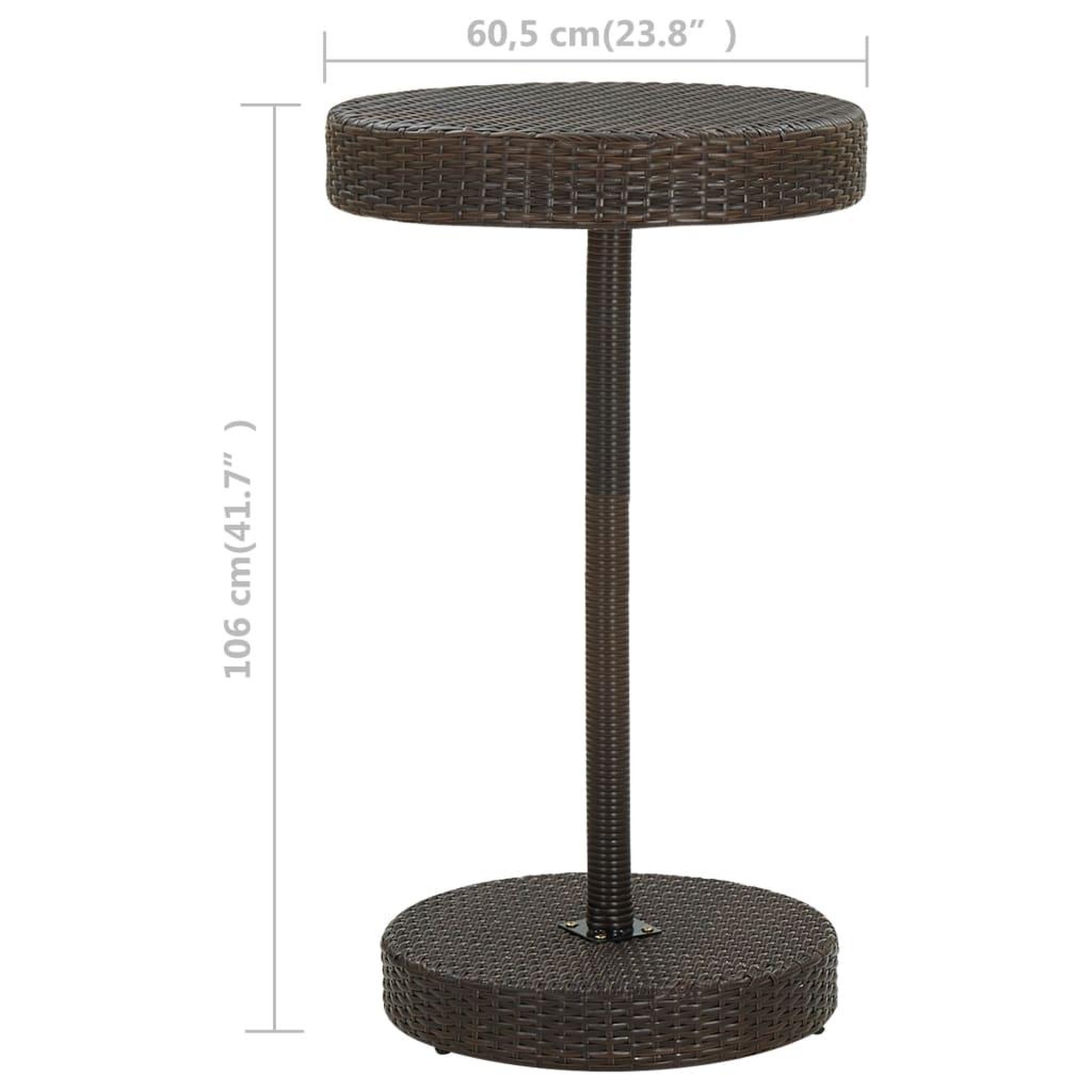 Voir la diapositive 5 : VIDAXL Table de jardin Marron 60,5x106 cm Resine tressee
