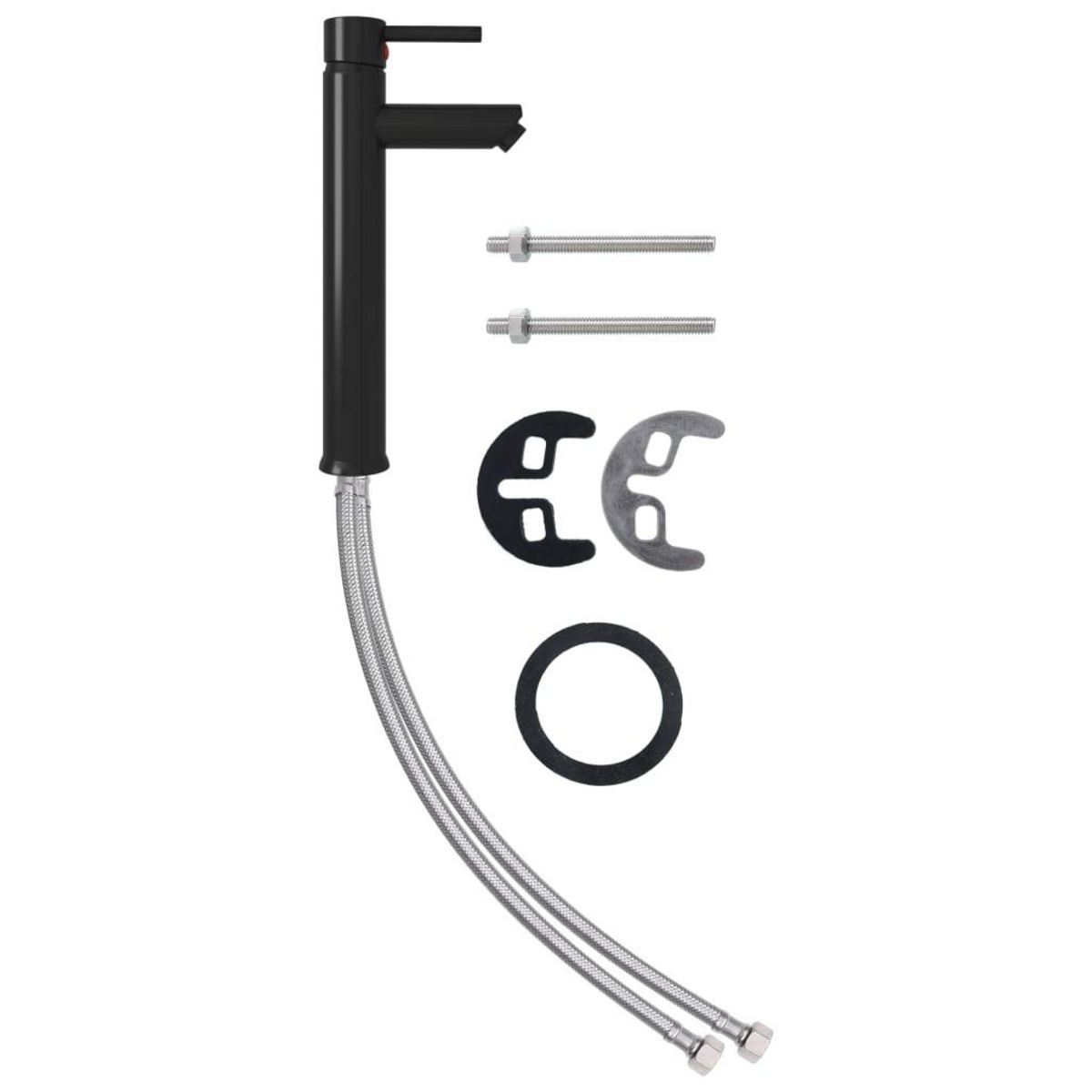 VIDAXL Lavabo de bain avec robinet et drain a poussoir Verre trempe