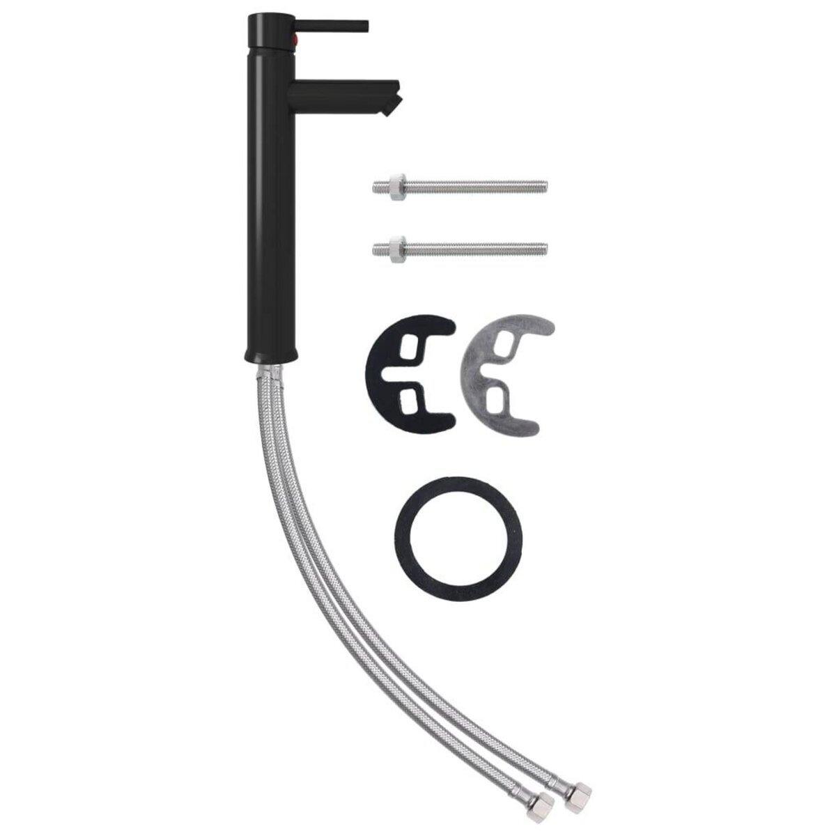 VIDAXL Lavabo de bain avec robinet et drain a poussoir Verre trempe