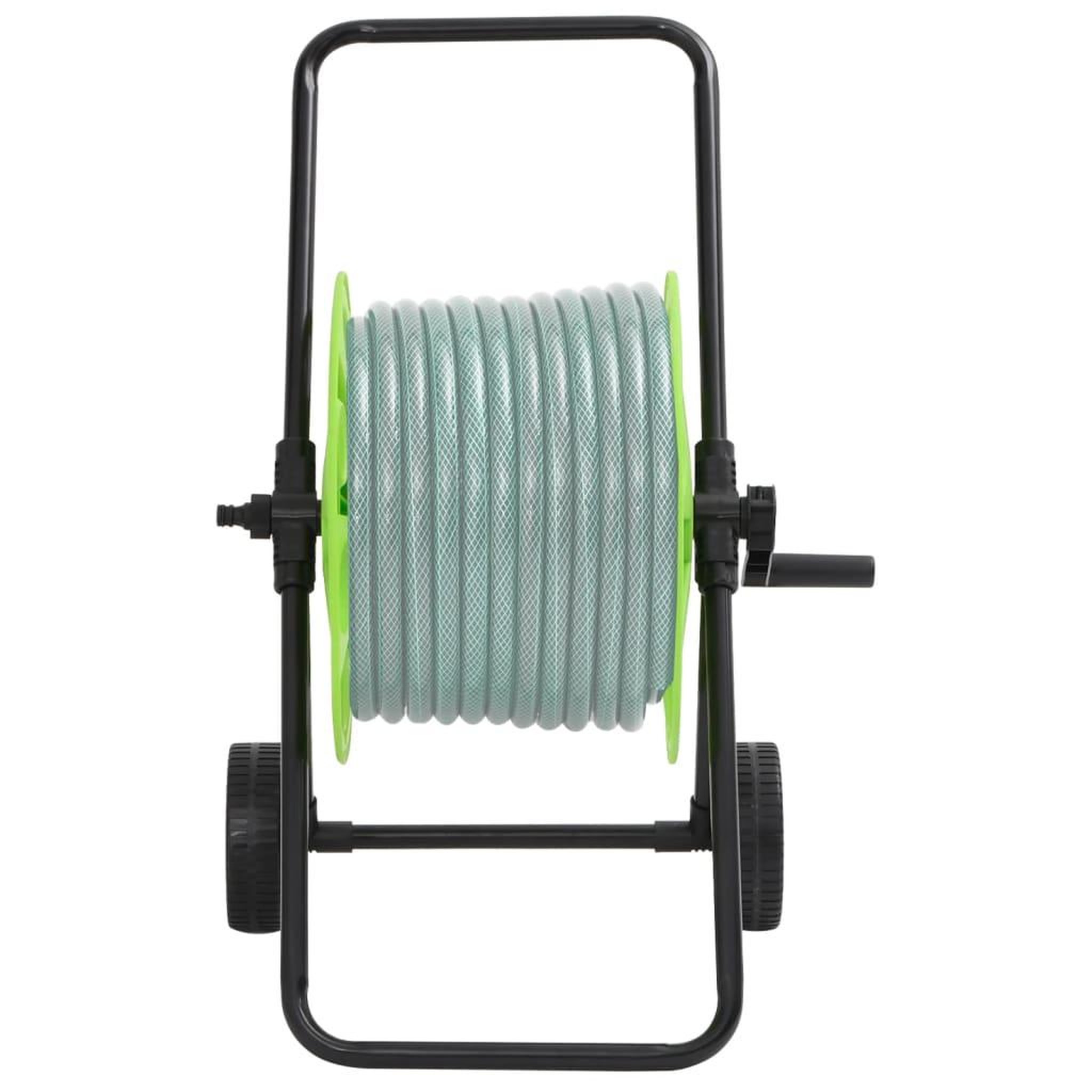 Voir la diapositive 2 : VIDAXL Chariot enrouleur vert pour tuyau de 60 m 1/2  acier