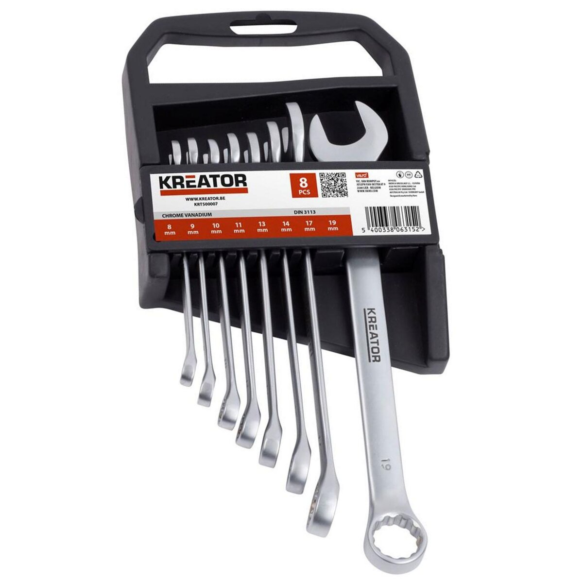 KREATOR Jeu de 8 clés mixtes de 6 à 19mm Kreator