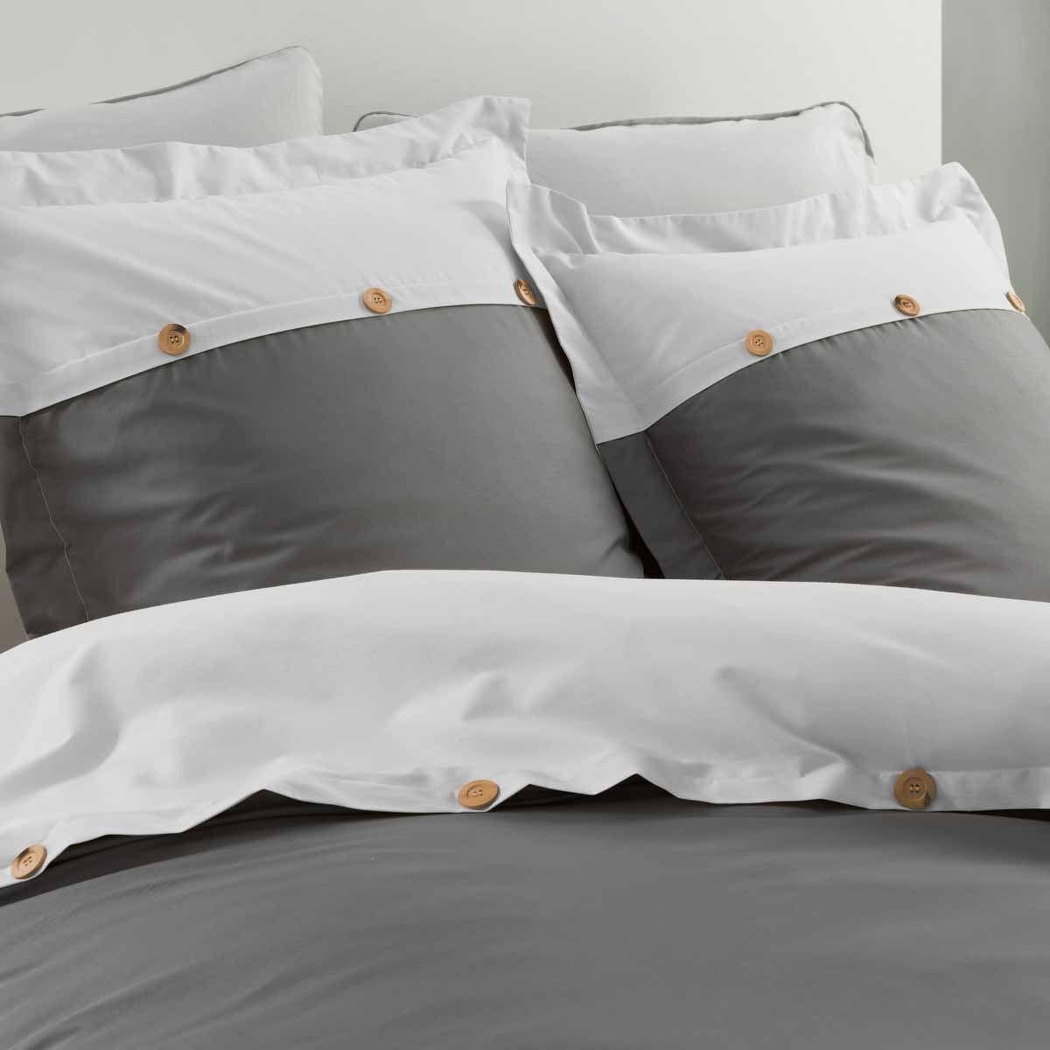 Voir la diapositive 5 : Douceur d'Intérieur Parure de lit 3 pièces  versa  240x220cm anthracite