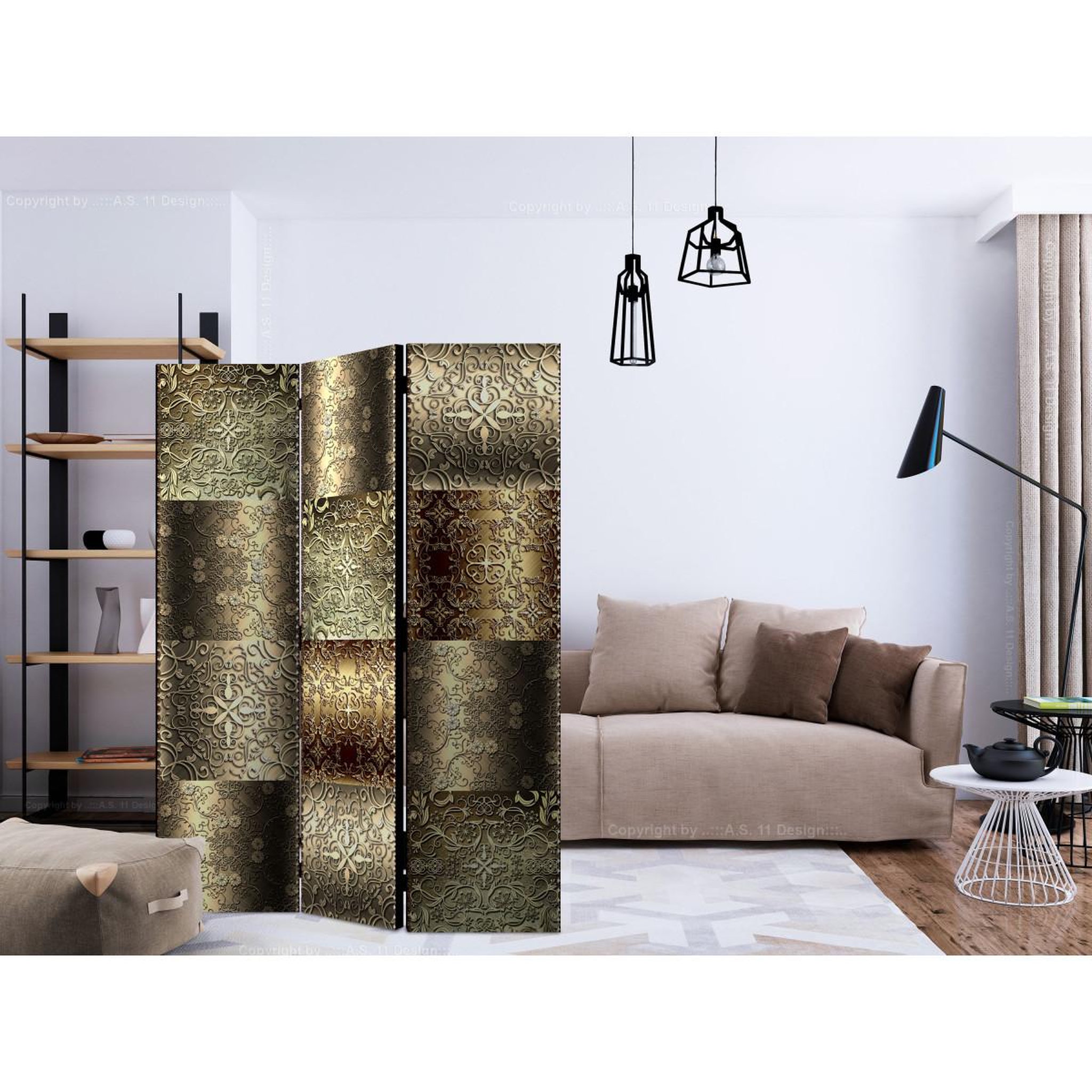 Voir la diapositive 2 : Paris Prix Paravent 3 volets  metal plates  135x172cm
