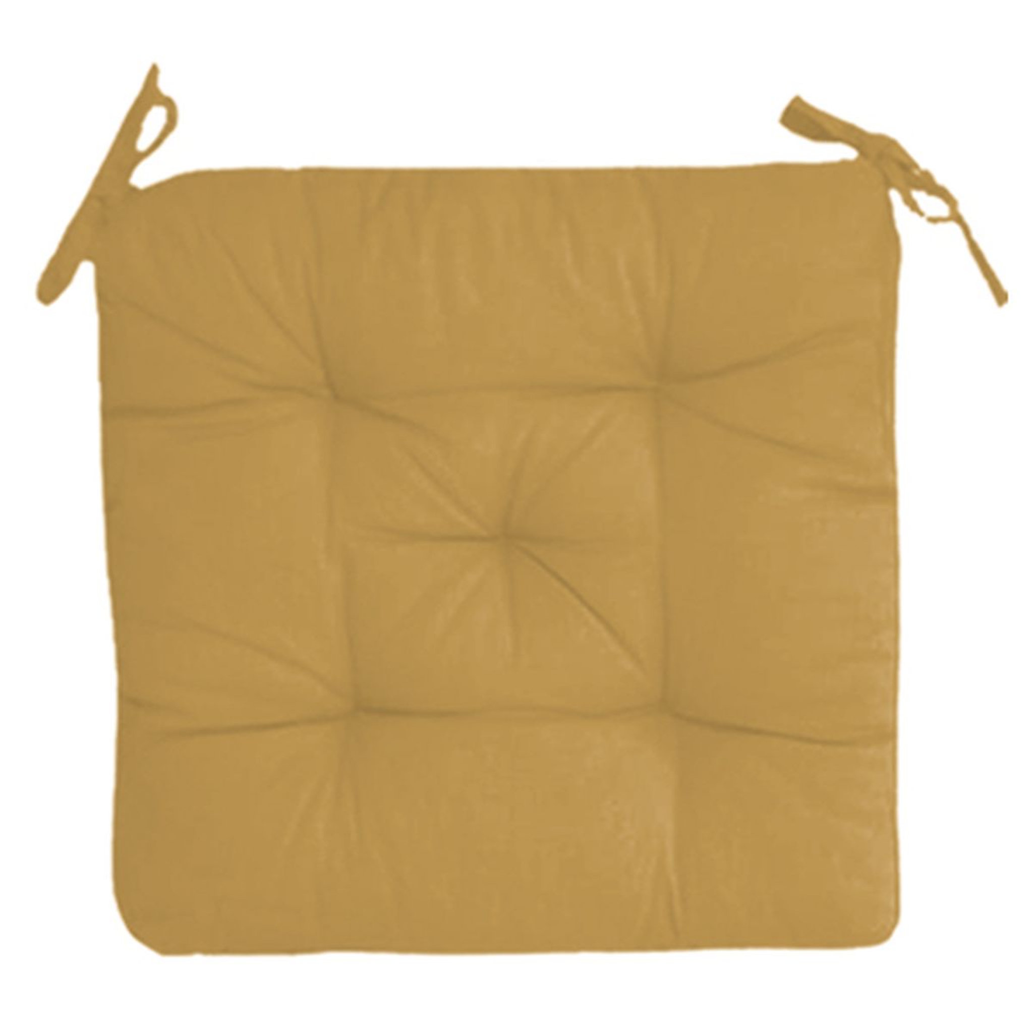 Galette de chaise matelassée unie en coton à nouettes 