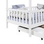 IDIMEX Lit cabane ELEA lit enfant simple montessori 90 x 190 cm, avec 2 tiroirs de rangement, en pin massif lasuré blanc