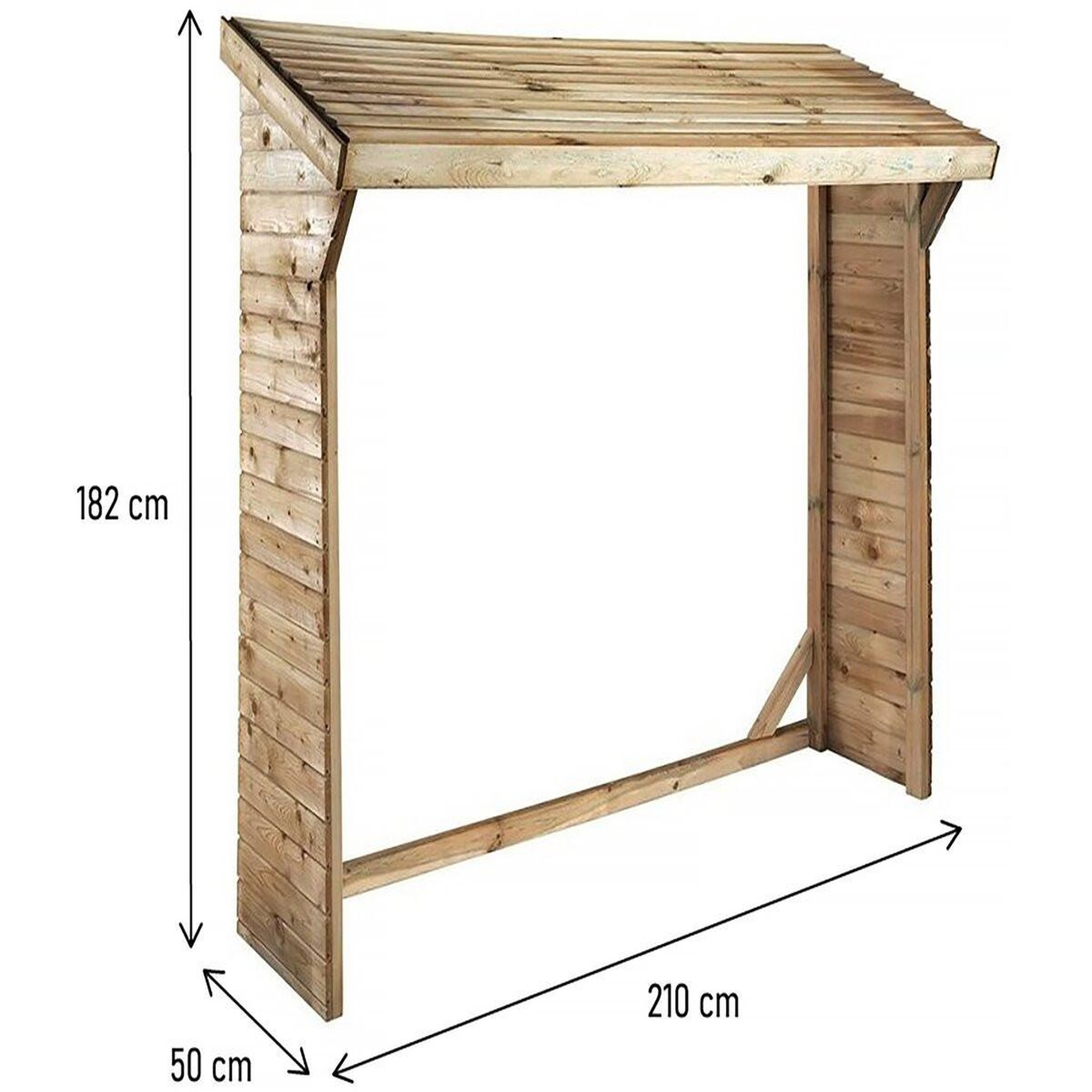 Voir la diapositive 3 : Habitat et Jardin Abri bûches - 1.05 m² - 2.10 x 0.50 x 1.8 m- 2 stères