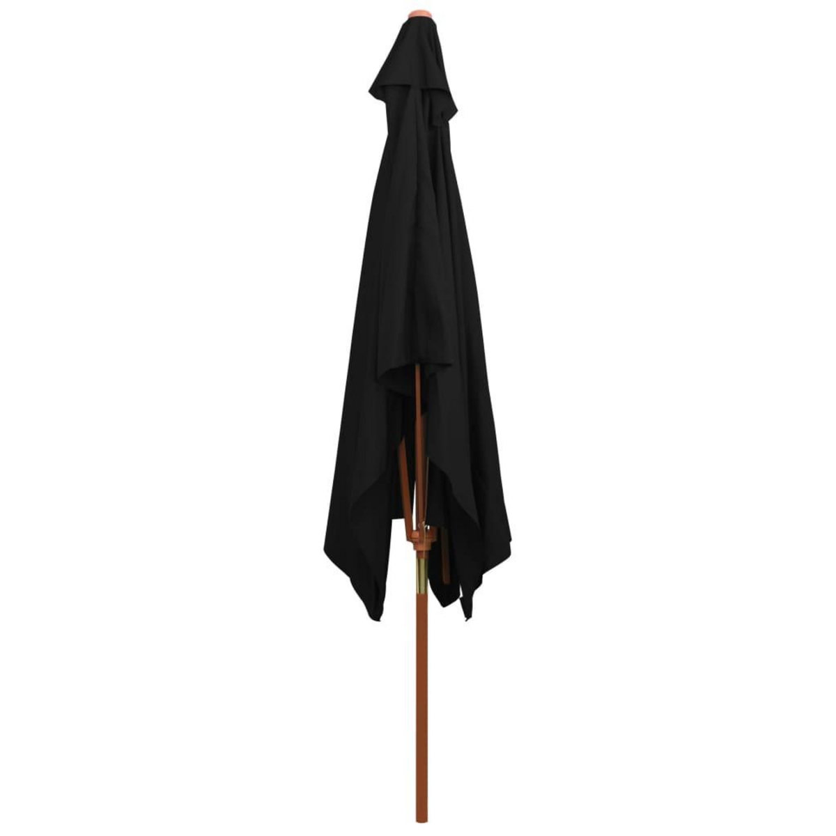 VIDAXL Parasol de jardin avec mat en bois noir 200x300 cm