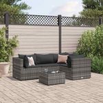 VIDAXL Salon de jardin 5 pcs avec coussins Gris Resine tressee