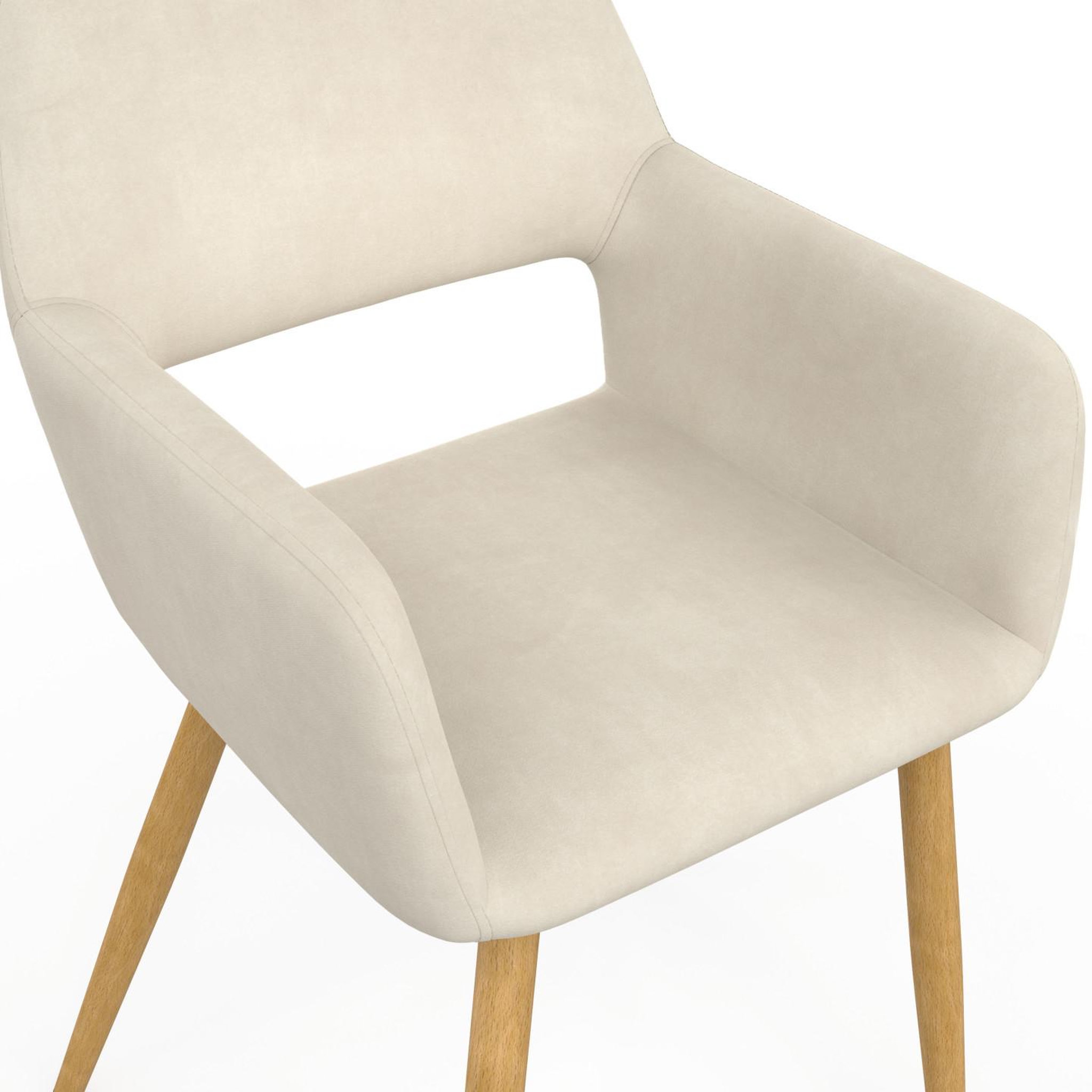 Voir la diapositive 6 : ID MARKET Lot de 4 chaises de salle à manger, fauteuils de table holy en velours beige