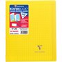 CLAIREFONTAINE Cahier piqué polypro Koverbook 17x22cm 48 pages grands carreaux Seyes jaune transparent