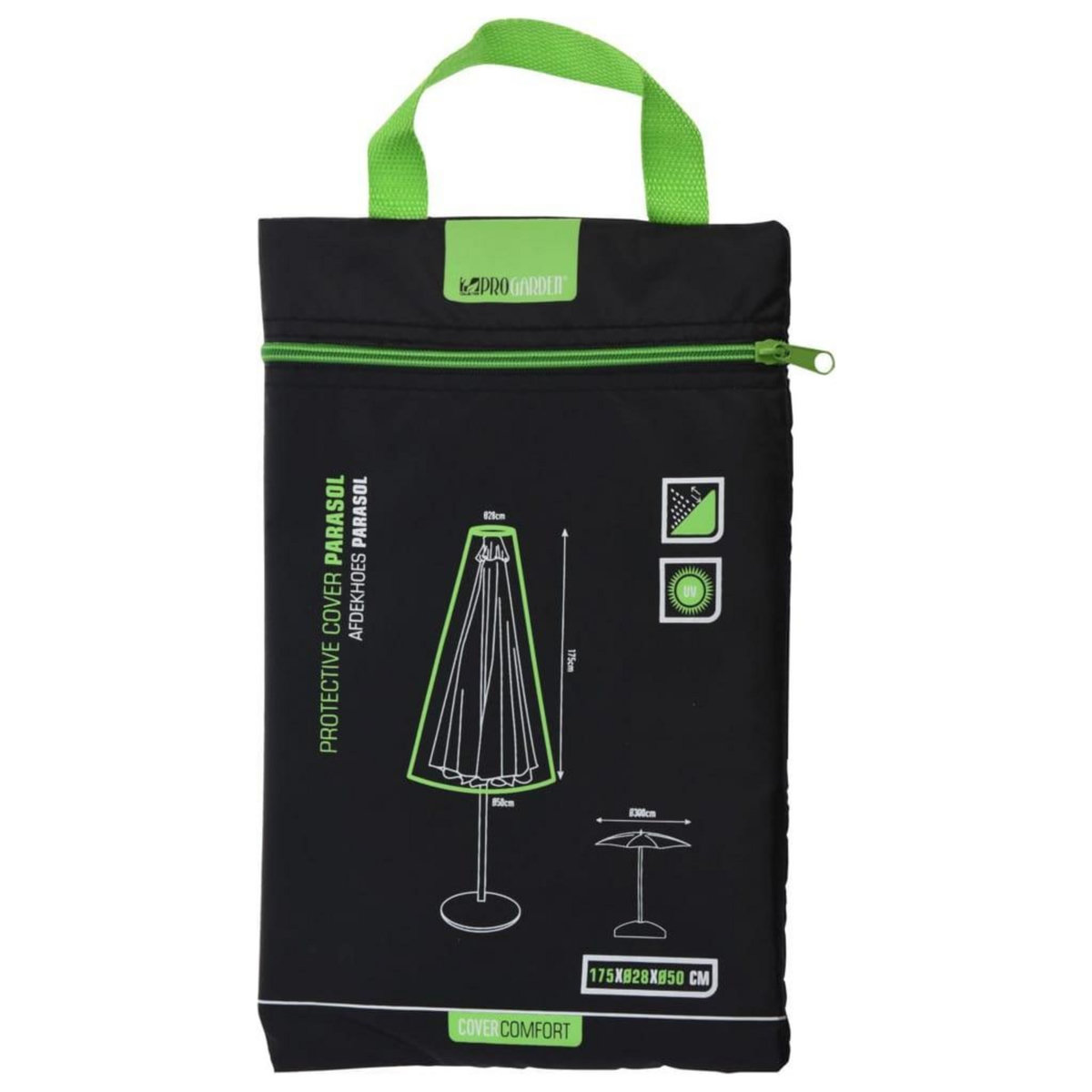 ProGarden ProGarden Housse pour parasol 28x50x175 cm Noir