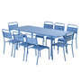 Voir la diapositive 1 : CONCEPT USINE Ensemble table de jardin 200 cm et 8 chaises bleu BERGAME