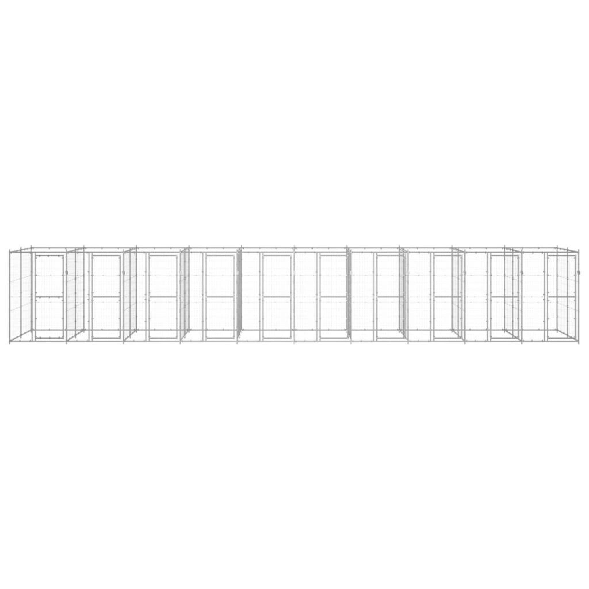 Voir la diapositive 2 : VIDAXL Chenil exterieur Acier galvanise 24,2 m²