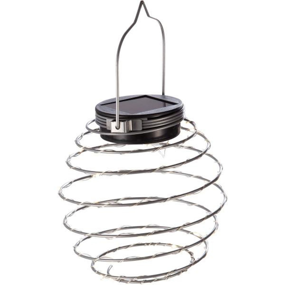 Galix Lot de 2 suspensions spirale solaire - GALIX - G2619 - Hauteur 18,2 cm - Diametre 12 cm - 16 Micro LED - Multicolore - 3 Lumens