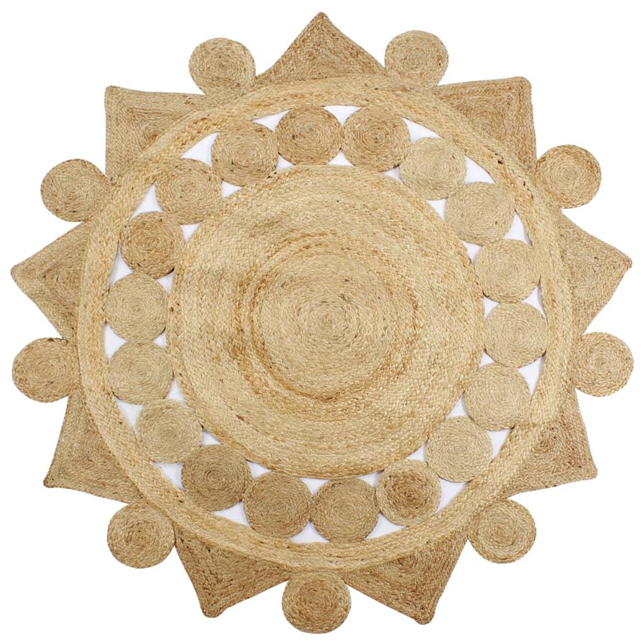 Voir la diapositive 1 : VIDAXL Tapis fait a la main Jute tressee 90 cm