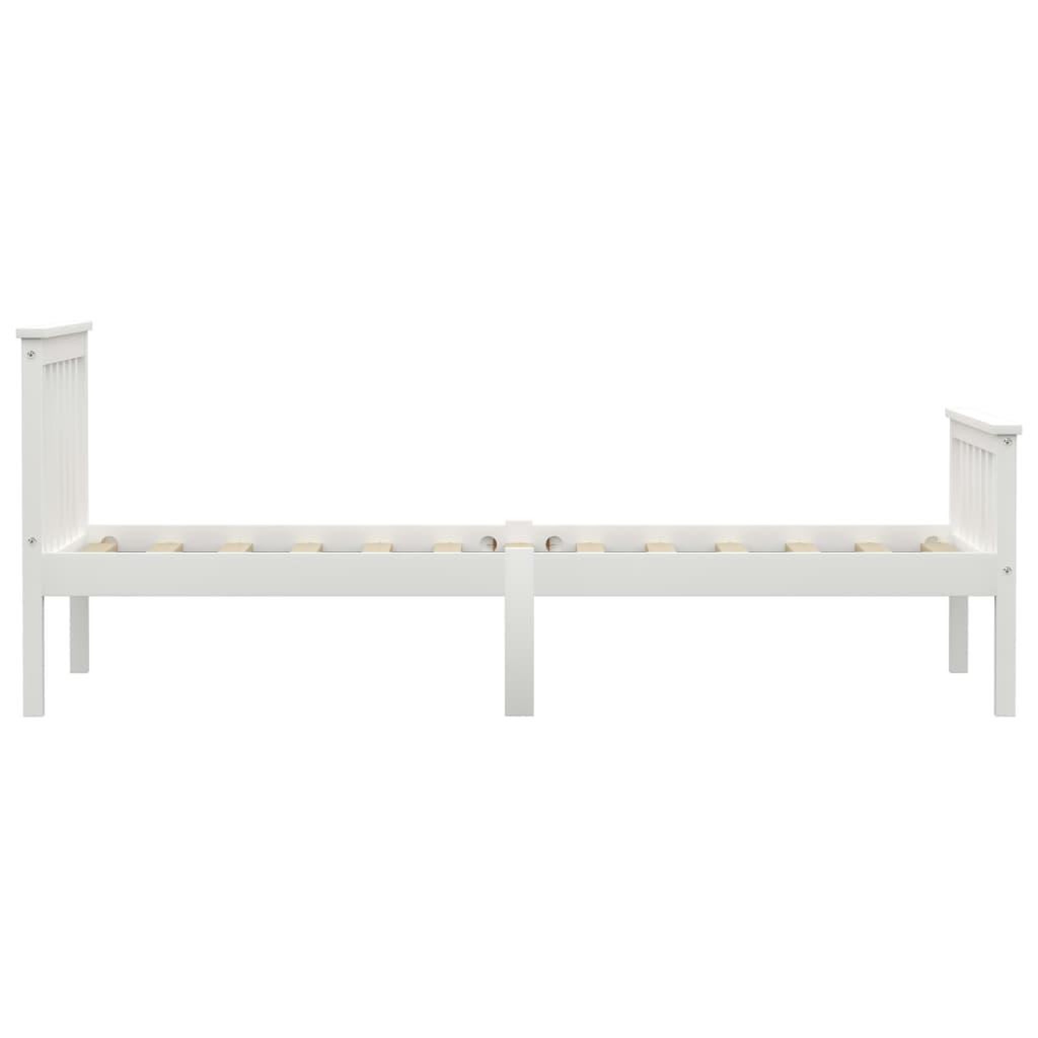 Voir la diapositive 4 : VIDAXL Cadre de lit Blanc Bois de pin massif 100 x 200 cm