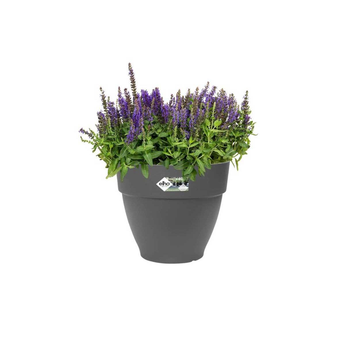 ELHO Pot de fleurs rond Vibia Campana - Ø 40 x H.33 cm - Anthracite - Elho