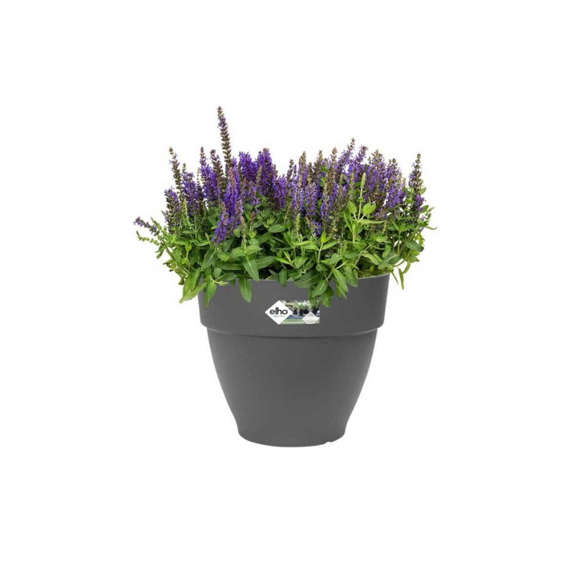 ELHO Pot de fleurs rond Vibia Campana - Ø 40 x H.33 cm - Anthracite - Elho
