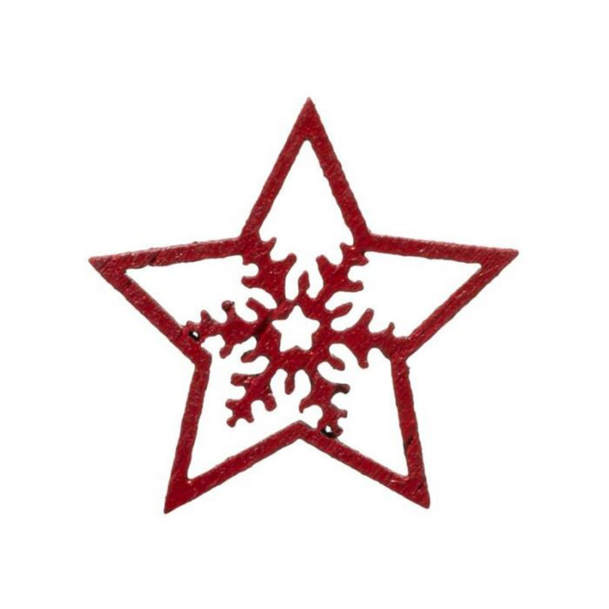 FEERIC LIGHT & CHRISTMAS Lot de 100 Étoiles en Bois  Bocal  7cm Rouge