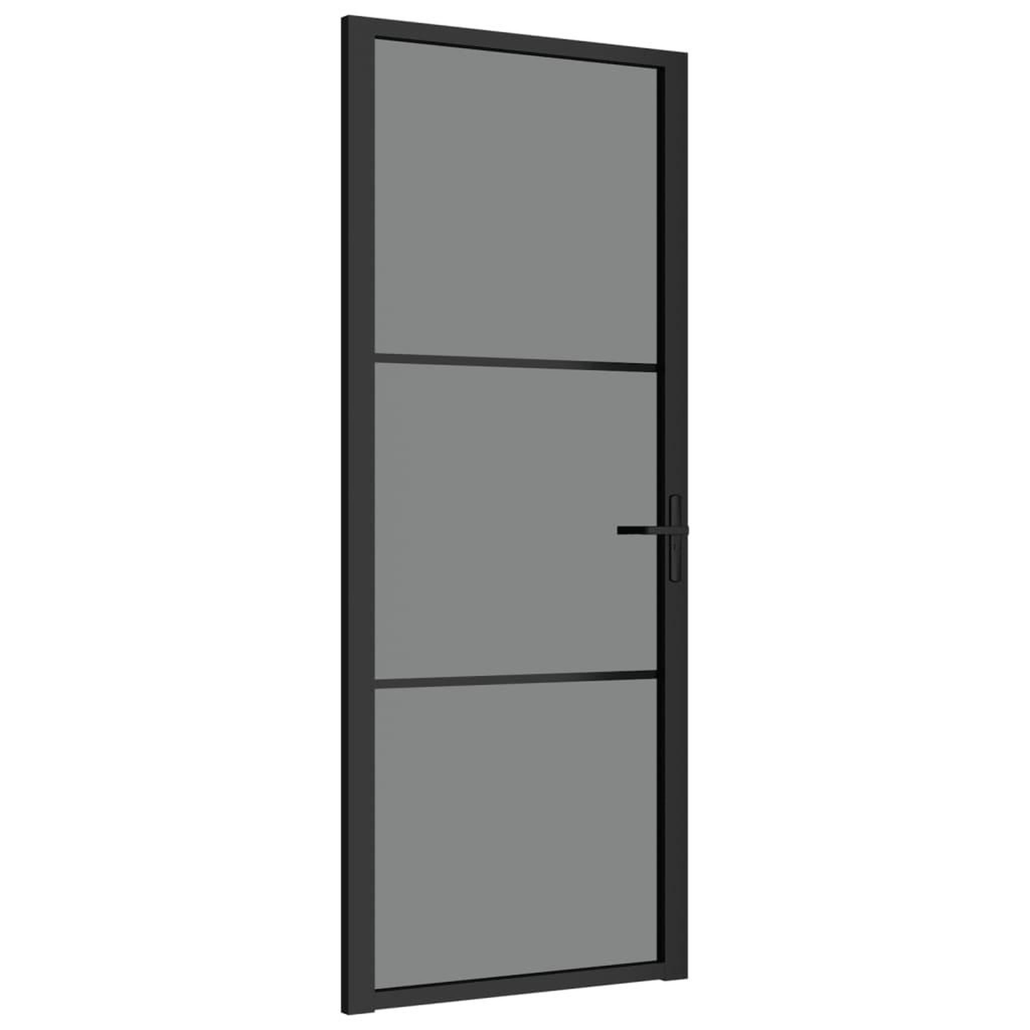 Voir la diapositive 2 : VIDAXL Porte interieure 83x201,5 cm Noir Verre ESG et aluminium