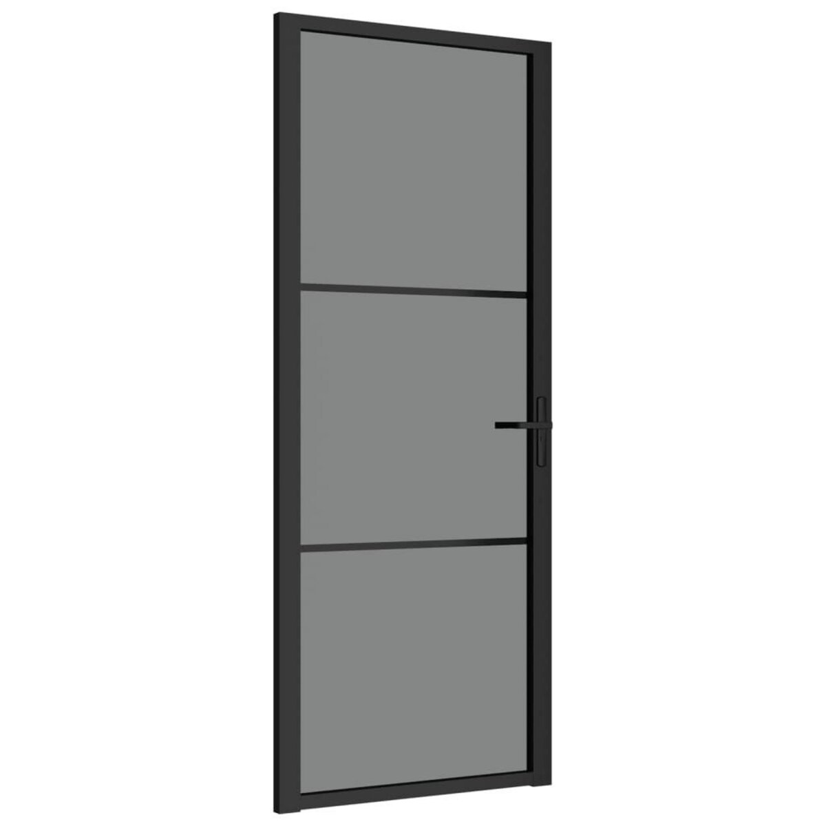 VIDAXL Porte interieure 83x201,5 cm Noir Verre ESG et aluminium