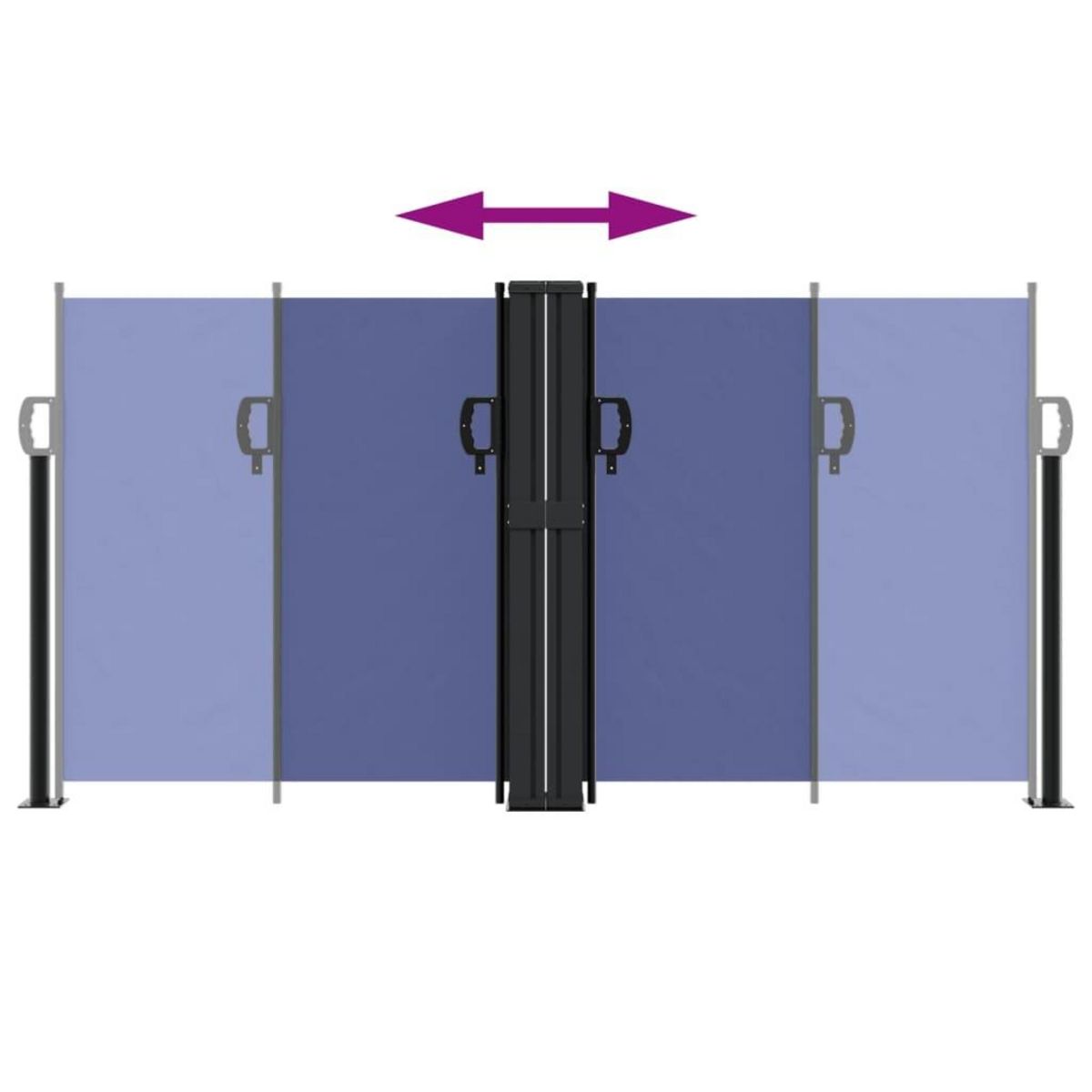 VIDAXL Auvent lateral retractable bleu 120x1000 cm