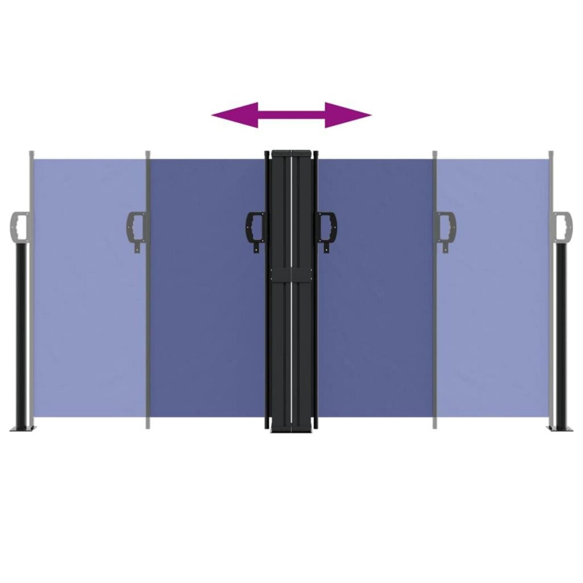 VIDAXL Auvent lateral retractable bleu 120x1000 cm