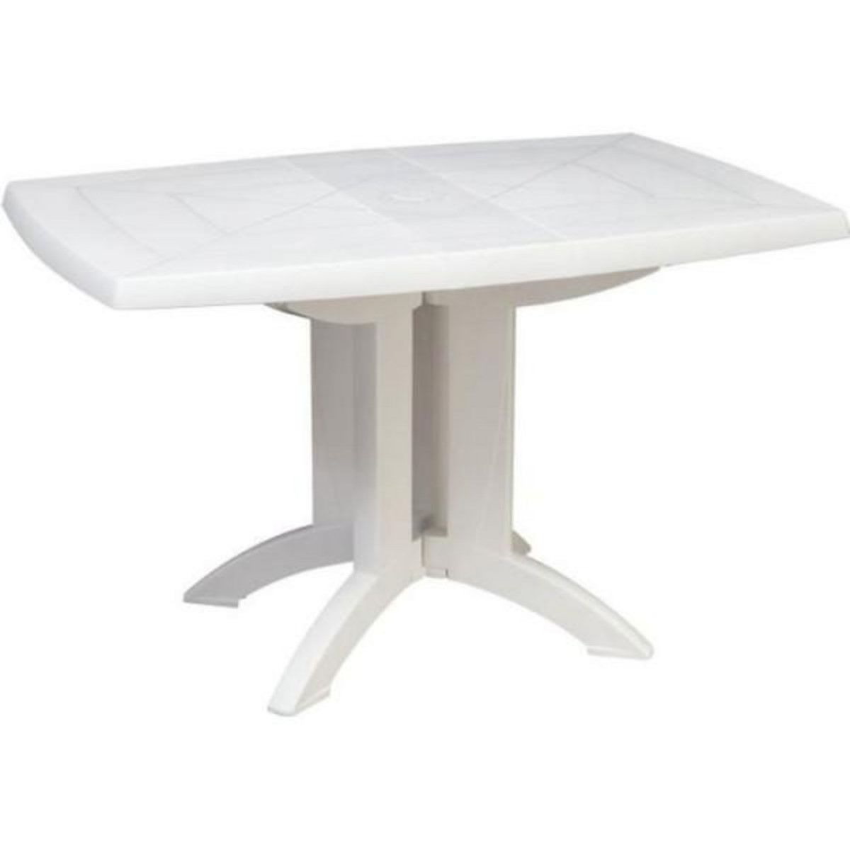 GRILL ME Table de Jardin pliante en résine VEGA - GROSFILLEX - 118 x 77 cm Blanc