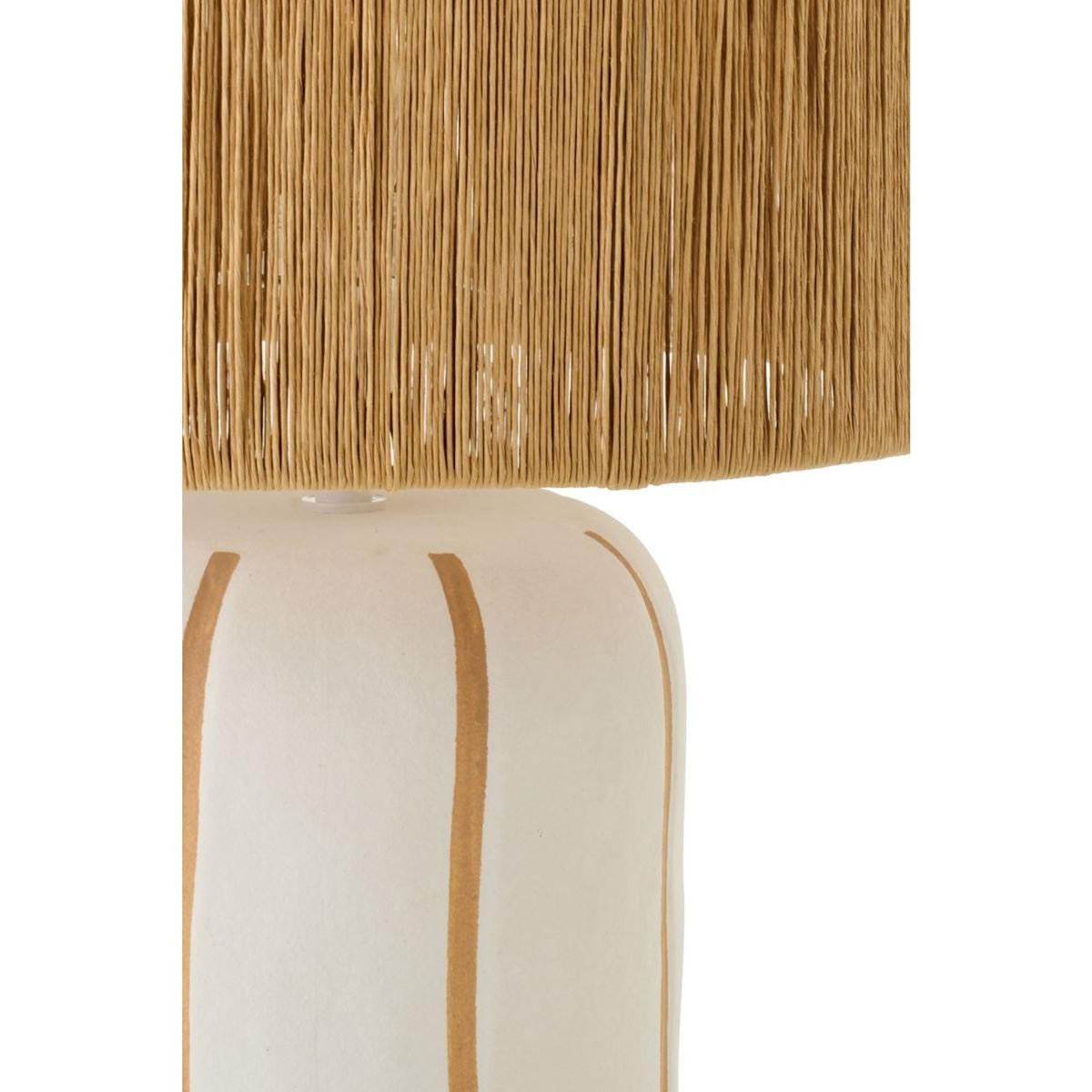 Paris Prix Lampe à Poser à Rayures  Irvin  60cm Naturel & Blanc