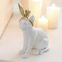Voir la diapositive 2 : Paris Prix Statuette Déco Chat  Oreille  28cm Blanc