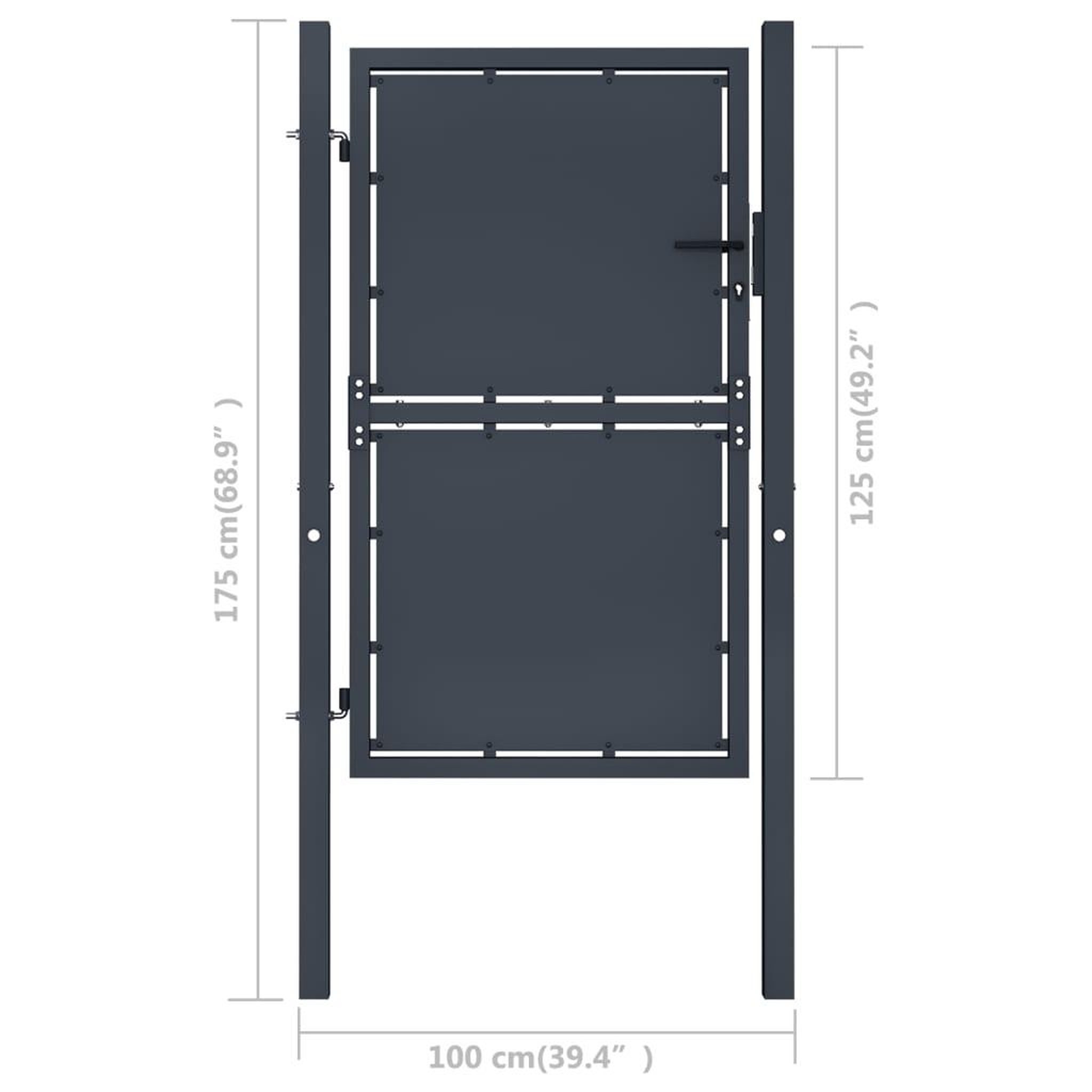 Voir la diapositive 4 : VIDAXL Portail de jardin Acier 100 x 125 cm Anthracite