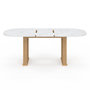 Voir la diapositive 3 : ID MARKET Table à manger extensible ovale JULIETTE 6-10 personnes pieds effet lattes et plateau effet marbre ALASKA 160-200 cm
