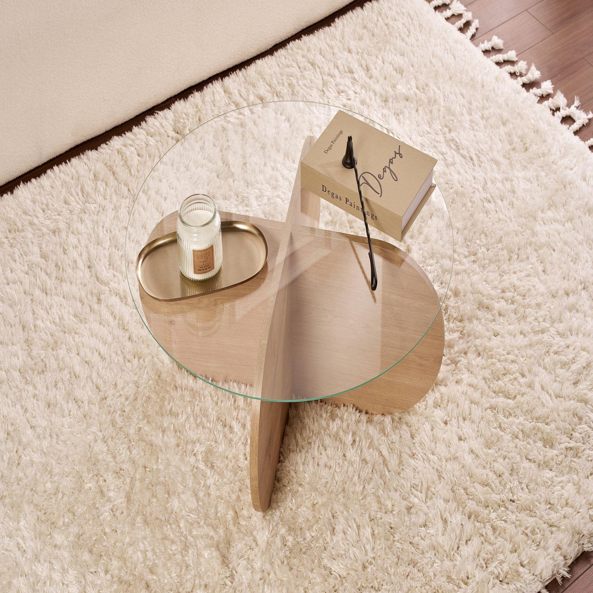 Voir la diapositive 4 : Habitat et Jardin Table basse en bois  aeris  - 75 x 75 x 35 cm - chêne saphirtransparent