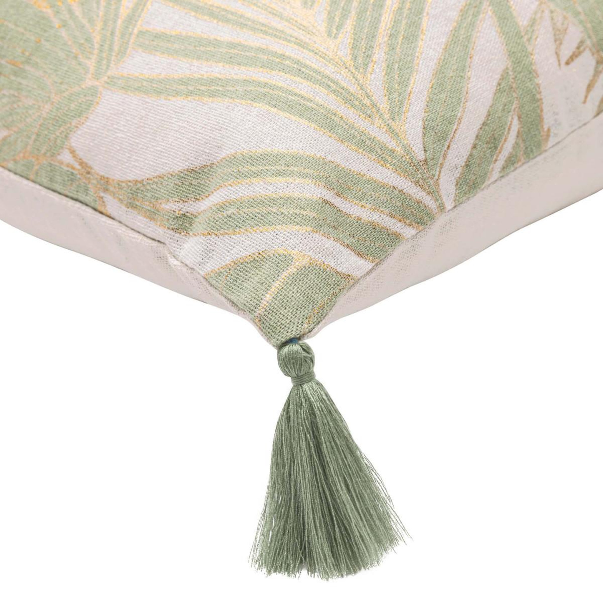 Voir la diapositive 3 : Douceur d'Intérieur Coussin déco à pompons  alanis  45x45cm vert