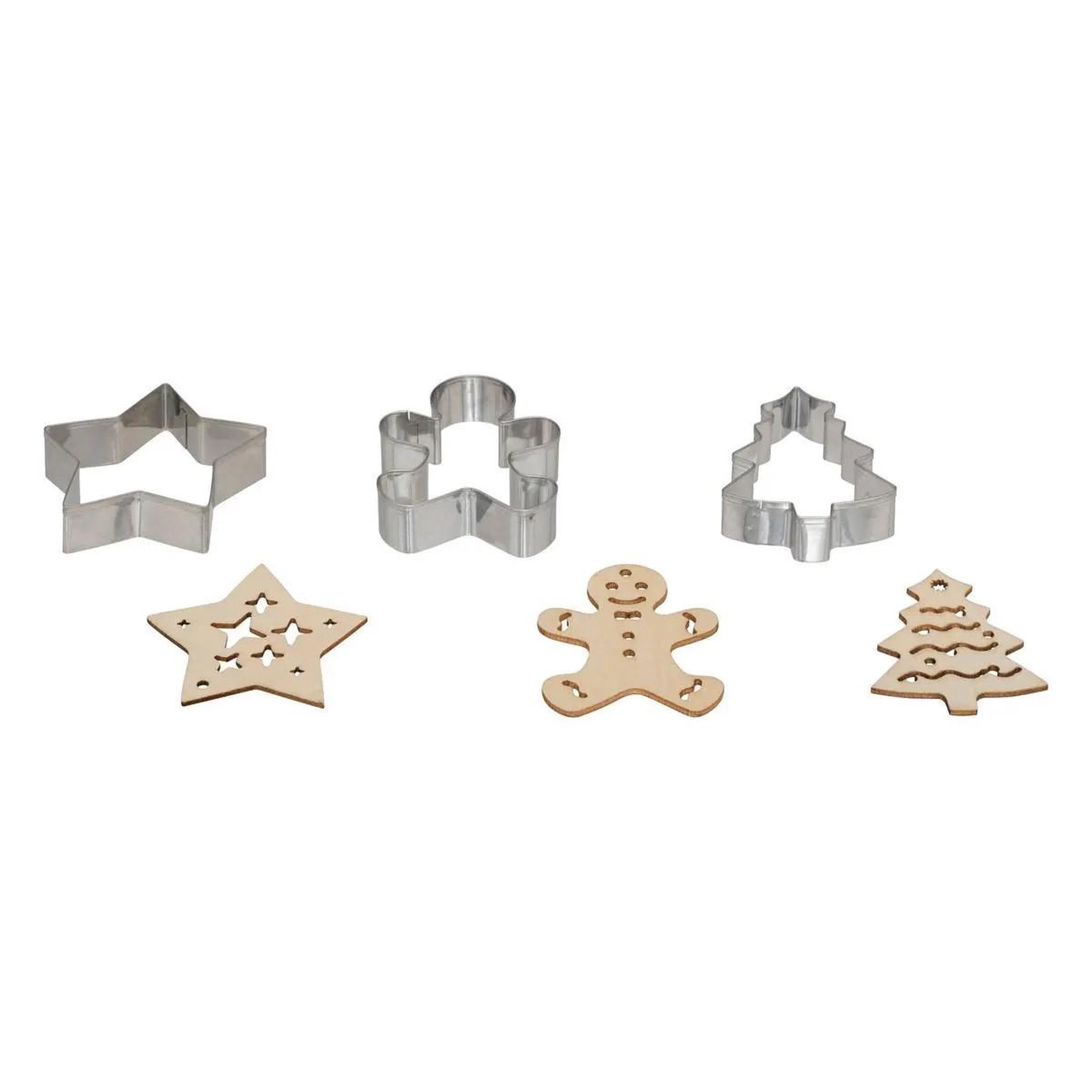 FIVE Lot de 3 emporte-pièces & 3 embosseurs  noël  7cm argent