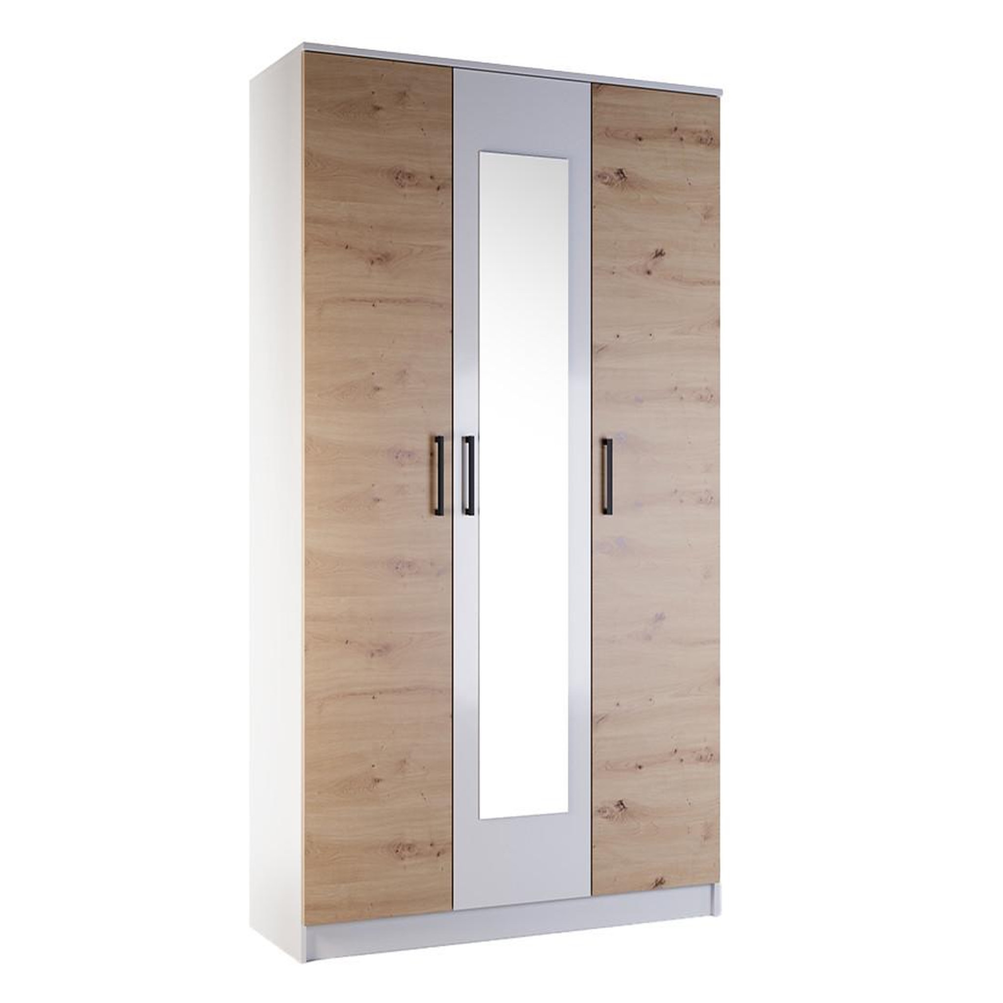 Voir la diapositive 1 : BEST MOBILIER Hayato - armoire - effet bois et blanc - 135 cm