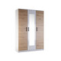 Voir la diapositive 1 : BEST MOBILIER Hayato - armoire - effet bois et blanc - 135 cm