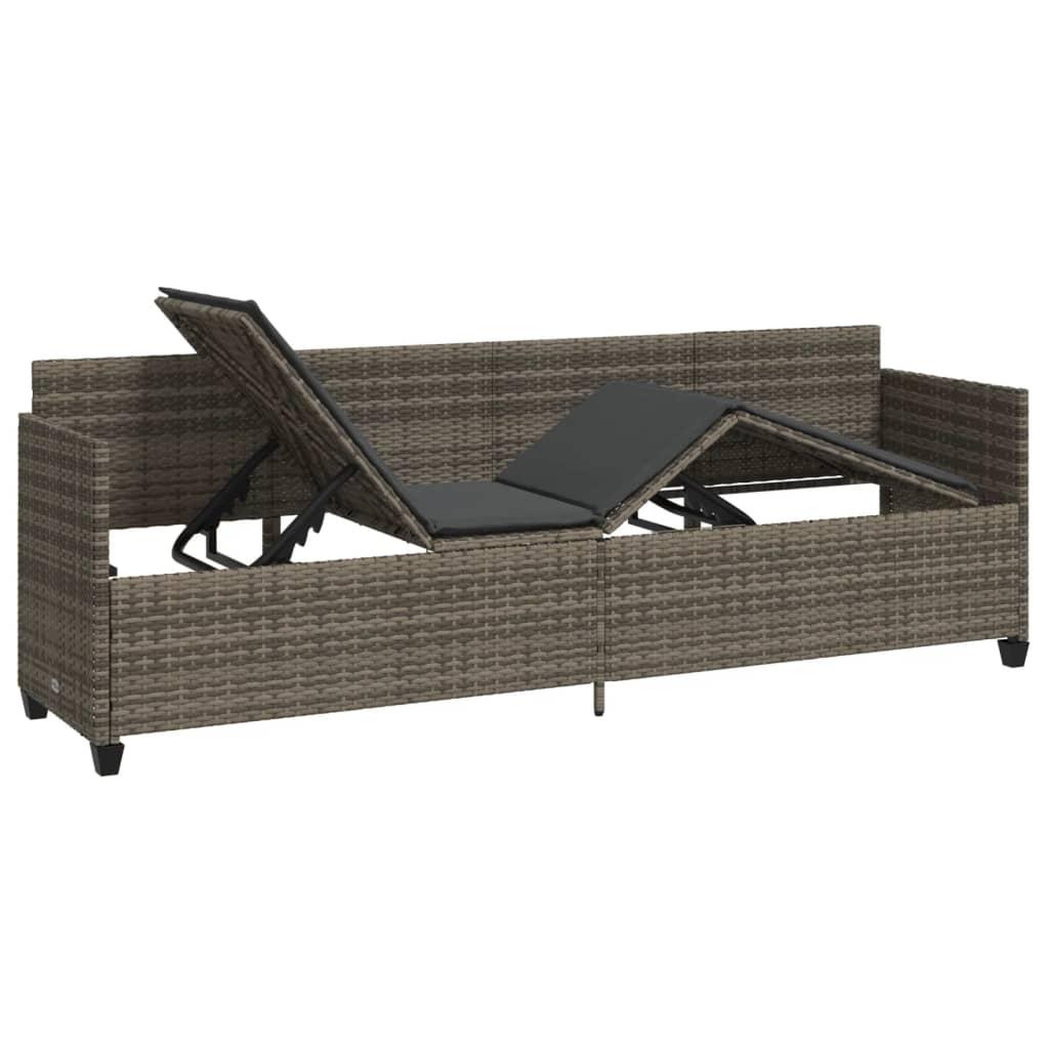Voir la diapositive 4 : VIDAXL Chaise longue avec coussins gris resine tressee