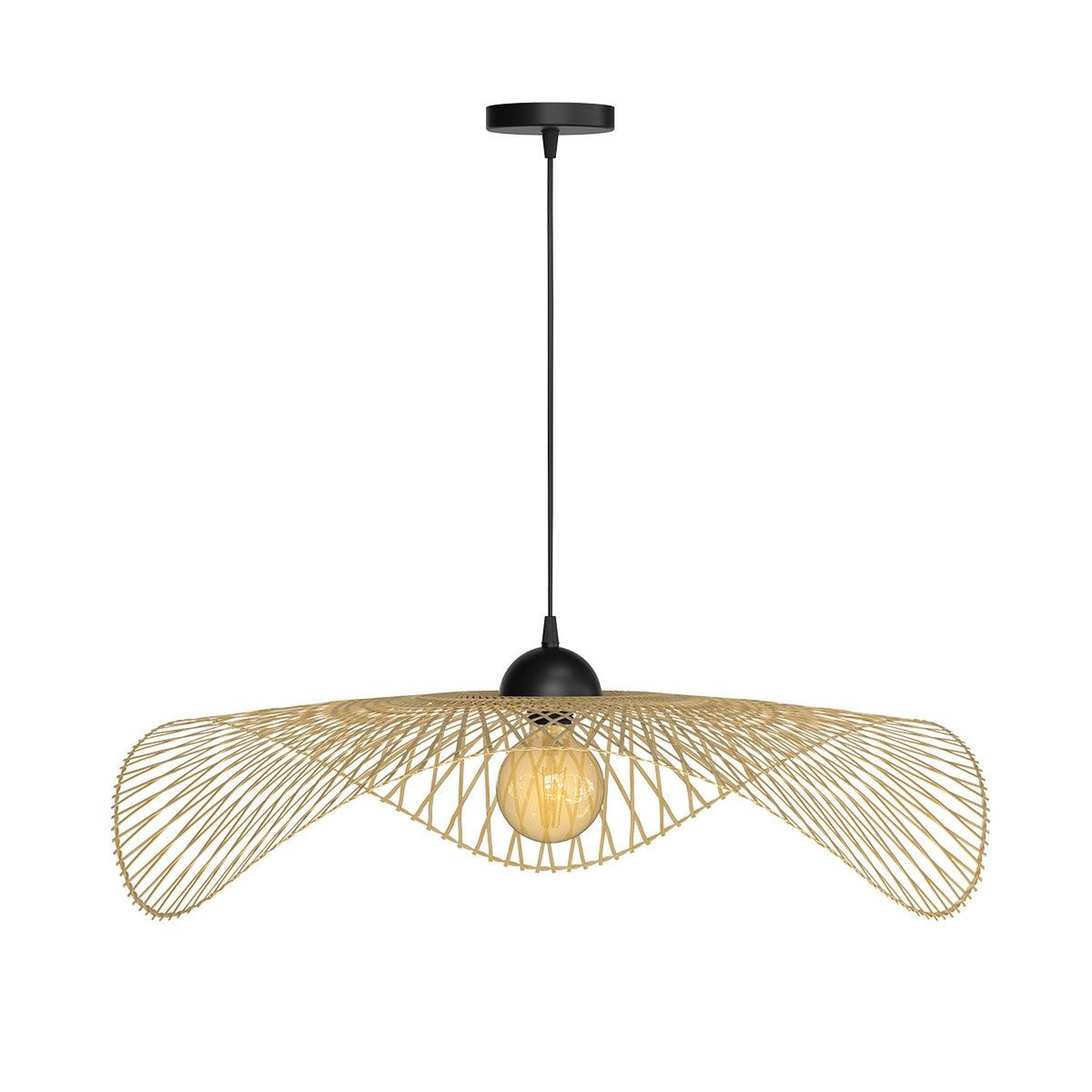 MAISON PAVANE Suspension d75 cm en bambou avec fil noir-jipi
