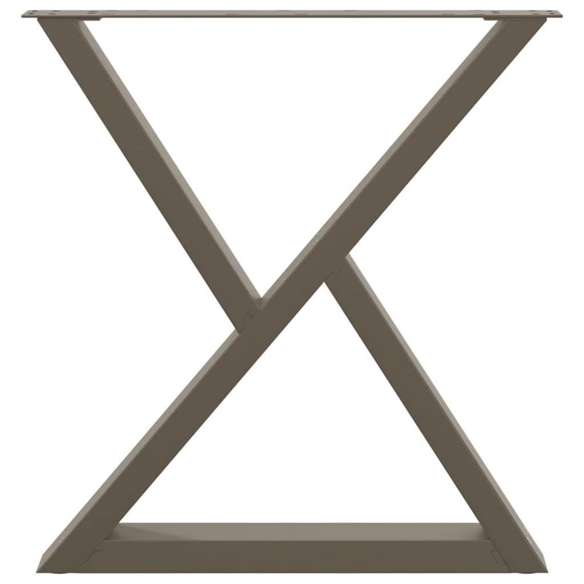 VIDAXL Pieds de table a manger 2pcs acier naturel 80x(72-73,3)cm acier