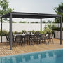 Voir la diapositive 2 : ID MARKET Pergola bioclimatique lames orientables acier 3x4 M gris anthracite