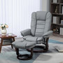 Voir la diapositive 2 : HOMCOM Fauteuil de relaxation inclinable pivotant avec repose-pied PU gris