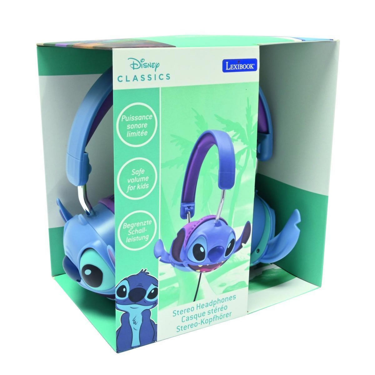 Lexibook Casque stéréo filaire pliable Stitch avec limitation de volume d'écoute