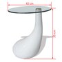VIDAXL Table basse avec dessus de table en verre rond Blanc brillant