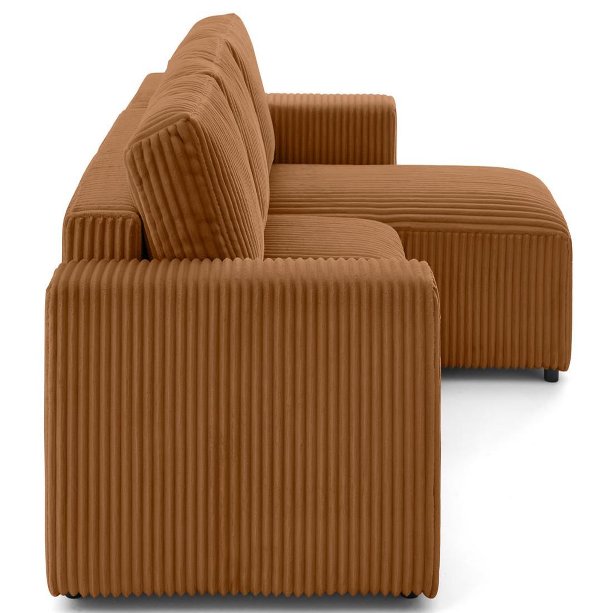 Voir la diapositive 6 : LISA DESIGN Livy - canapé d'angle réversible 4 places convertible avec coffre en velours côtelé grosses côtes